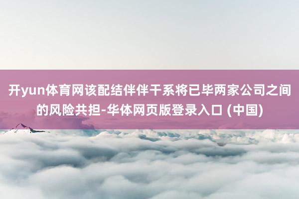 开yun体育网该配结伴伴干系将已毕两家公司之间的风险共担-华体网页版登录入口 (中国)